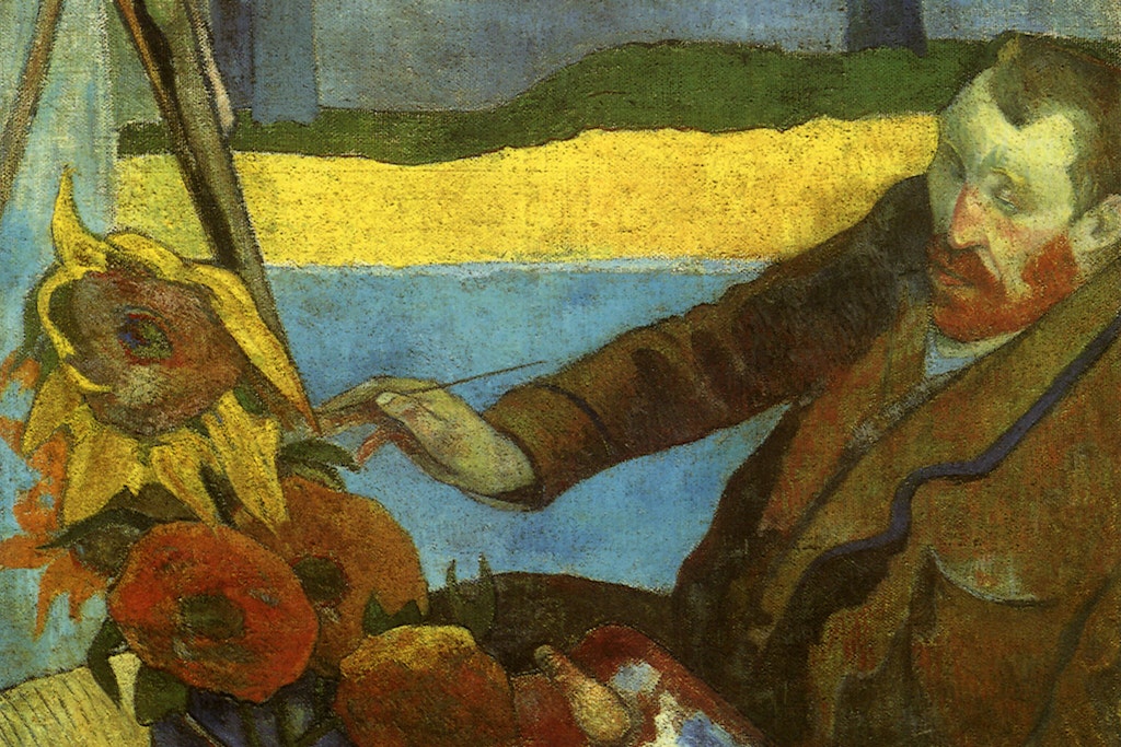 Vincent van Gogh, Selbstporträt mit Sonnenblumen.