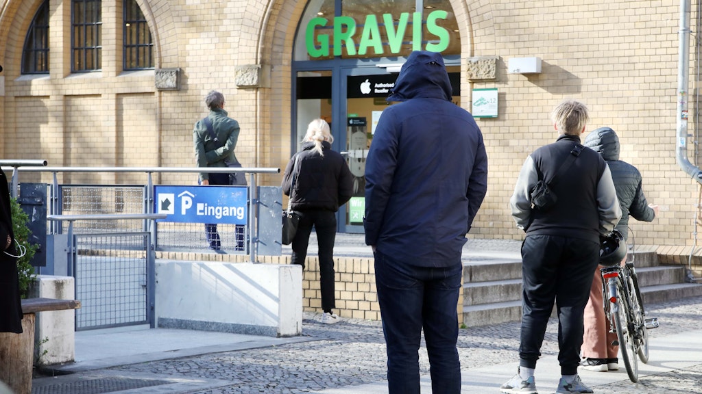 Beim Apple-Händler Gravis wird keine Bargeld mehr angenommen.