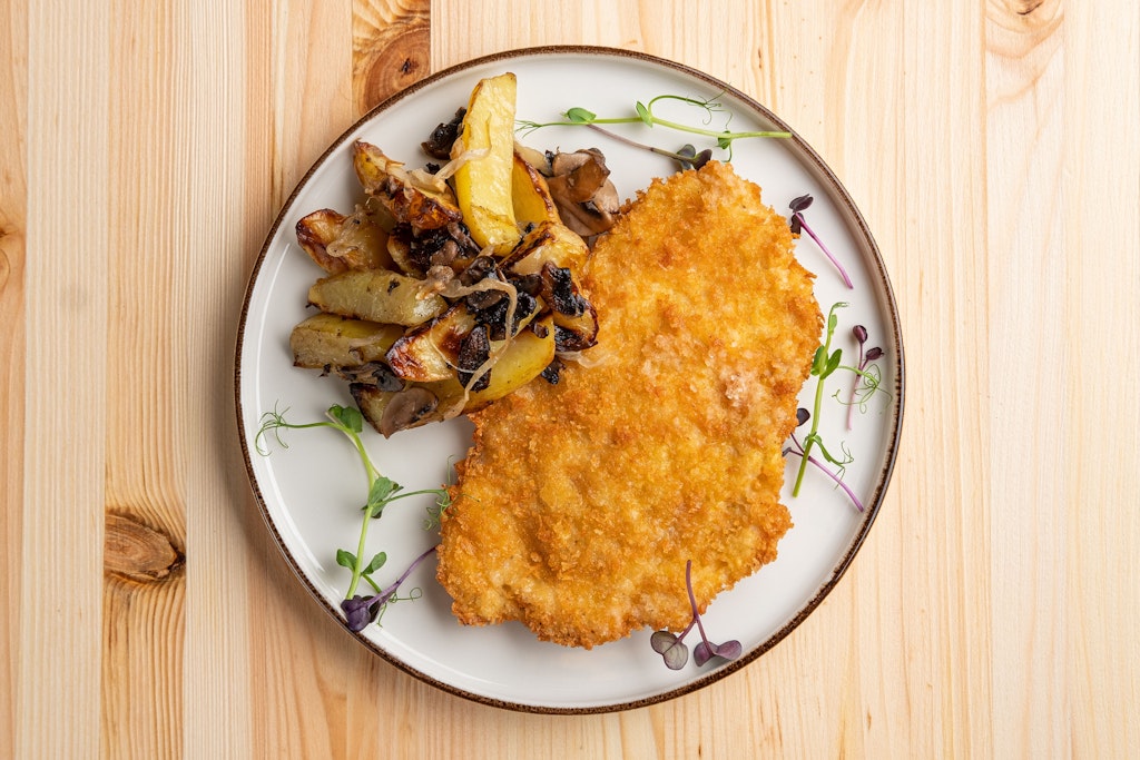Schnitzel muss nicht aus Kalb oder Schwein sein; Haferflocken gehen auch.