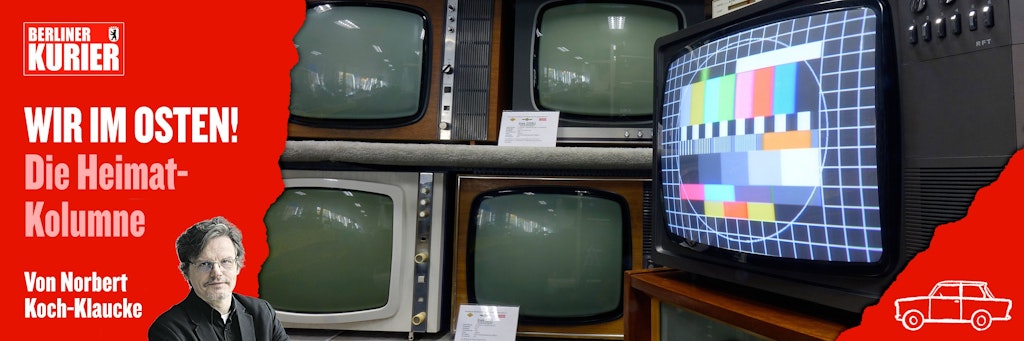 DDR-Fernseher im Radio- und Fernsehmuseum in Staßfurt (Sachsen-Anhalt): Das Testbild auf dem Farbfernseher ähnelt der Version, die ARD und ZDF verwendeten.