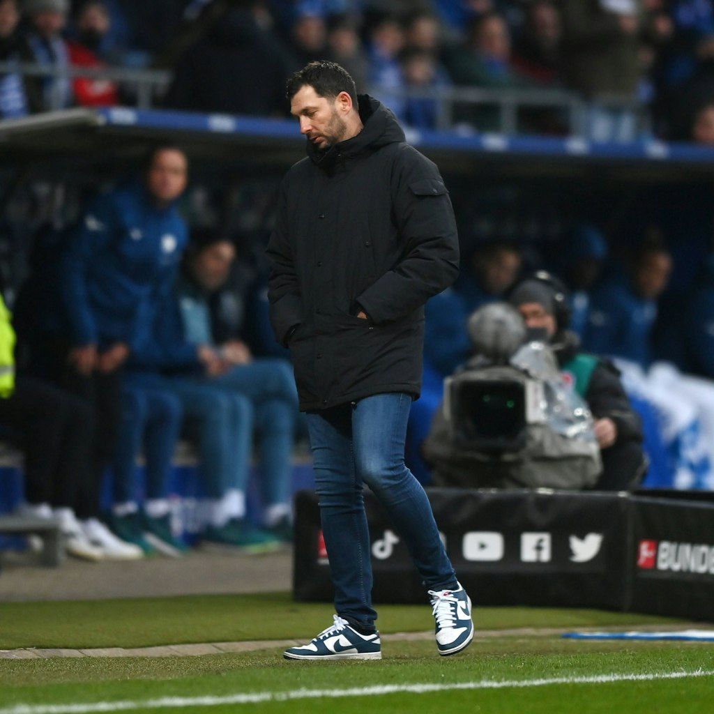 Er war von dem Auftritt seiner Spieler in Bochum enttäuscht: Herthas Trainer Sandro Wagner.