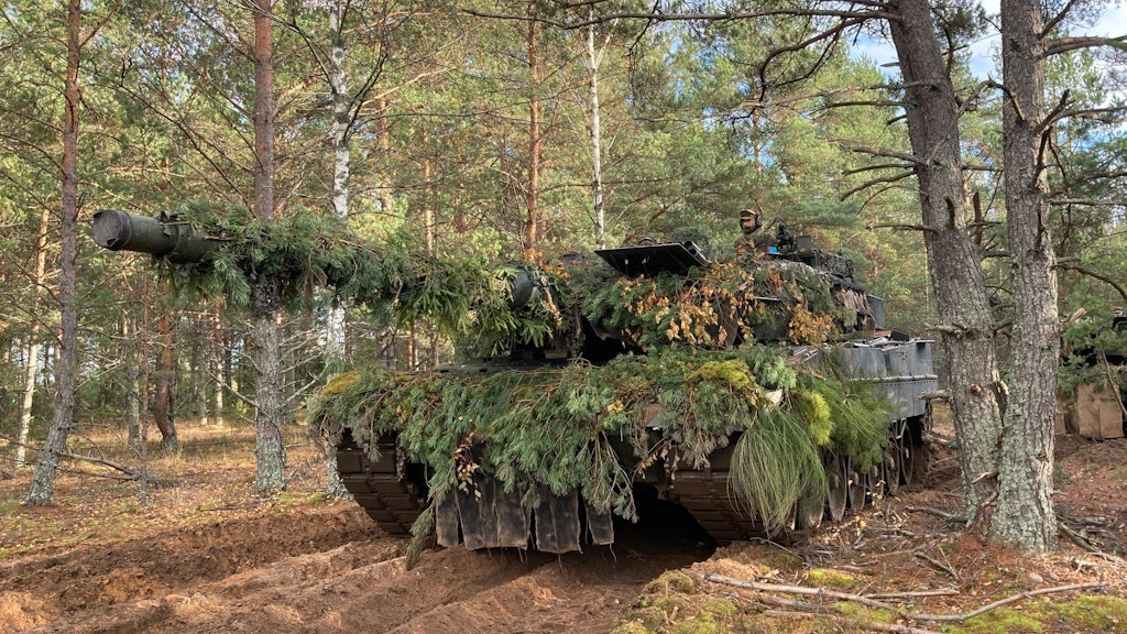 Die Bundeswehr scheint ihre Leopard-Panzer so gut getarnt zu haben, dass das Zählen Mühe macht ...