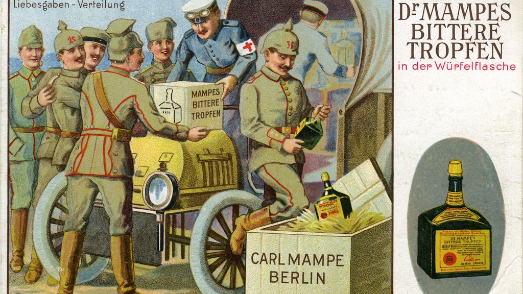 Mampe gab im ersten Weltkrieg eine Serie mit Kriegspostkarten heraus. Um 1915 wurden sie in Deutschland verschickt. 