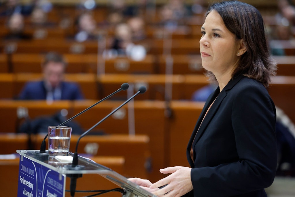 Bundesaußenministerin Annalena Baerbock vor der Parlamentarischen Versammlung des Europarates.
