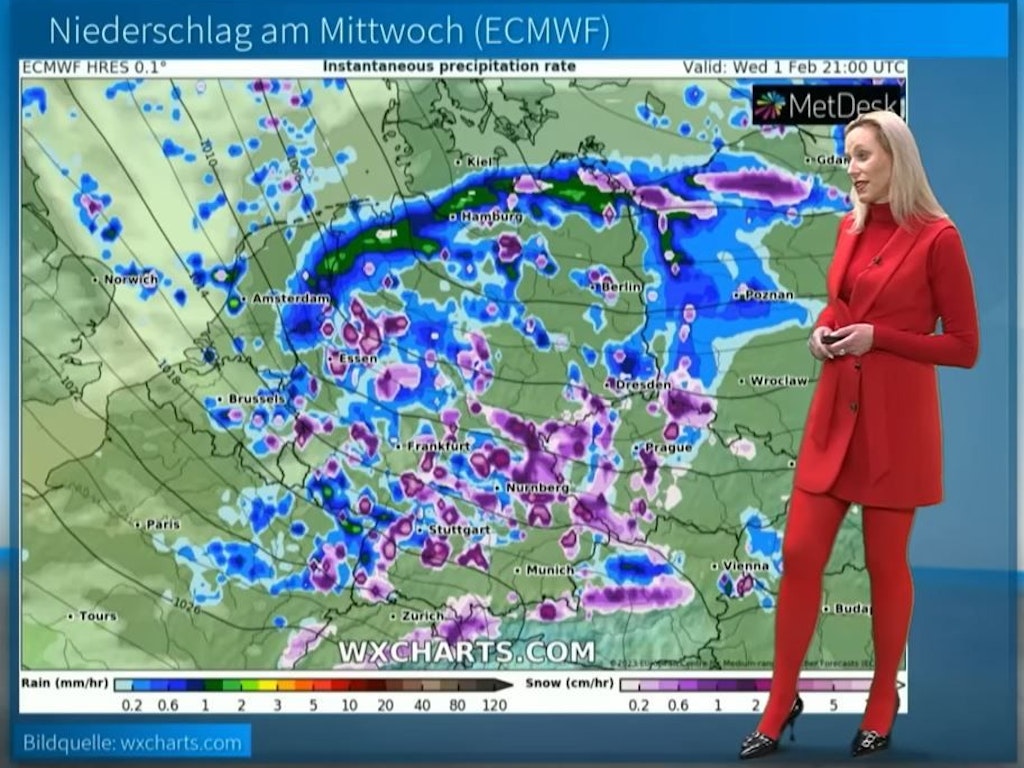 Bis Mittwoch verteilt sich der kräftige Niederschlag über ganz Deutschland.
