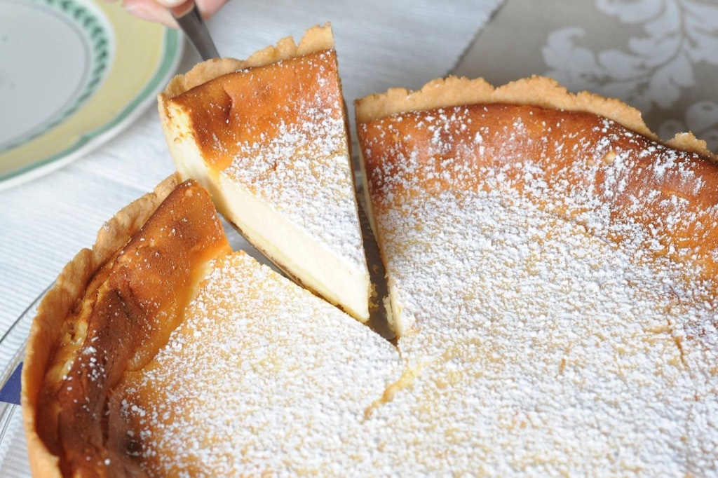 Omas Käsekuchen schmeckt am besten ohne Boden.