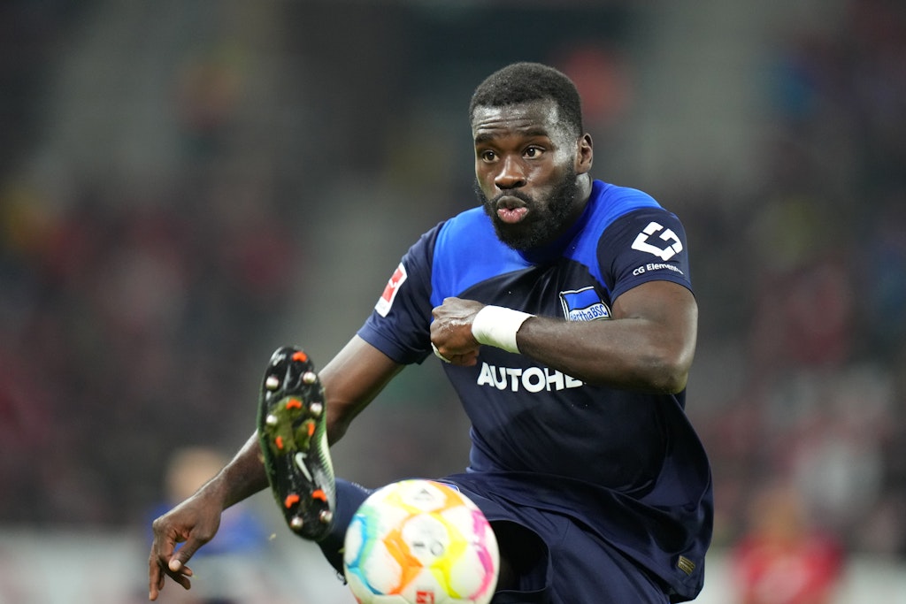 Herthas Stürmer Wilfried Kanga fällt gegen Frankfurt aus. Er hat sich am Zeh verletzt.