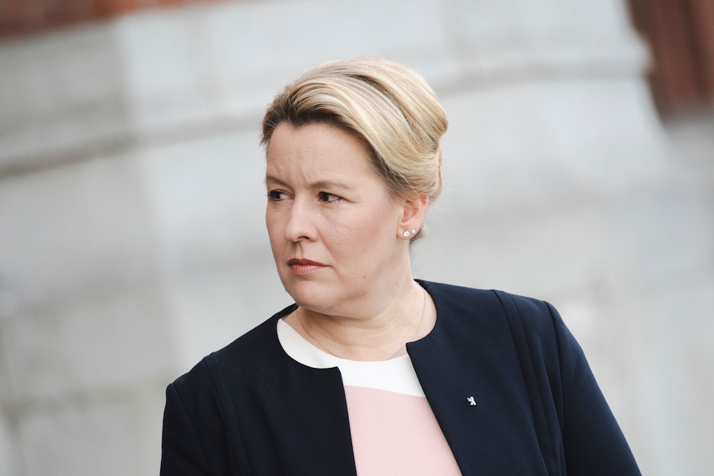 Die Regierende Bürgermeisterin Franziska Giffey (SPD) ist ihre erste Regentschaft los.
