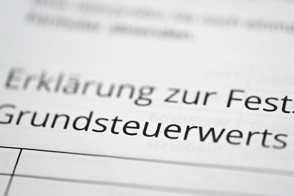 Ein Formular zur Angabe des Grundsteuerwerts für die Grundsteuer
