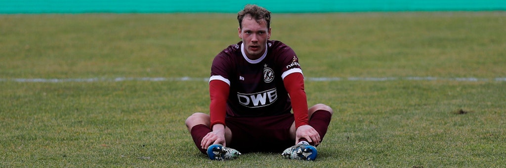Gegen Lok Leipzig heißt es für die BFC-Kicker um Max Klump: Hinfallen darf man ja, aber man muss auch wieder aufstehen. 