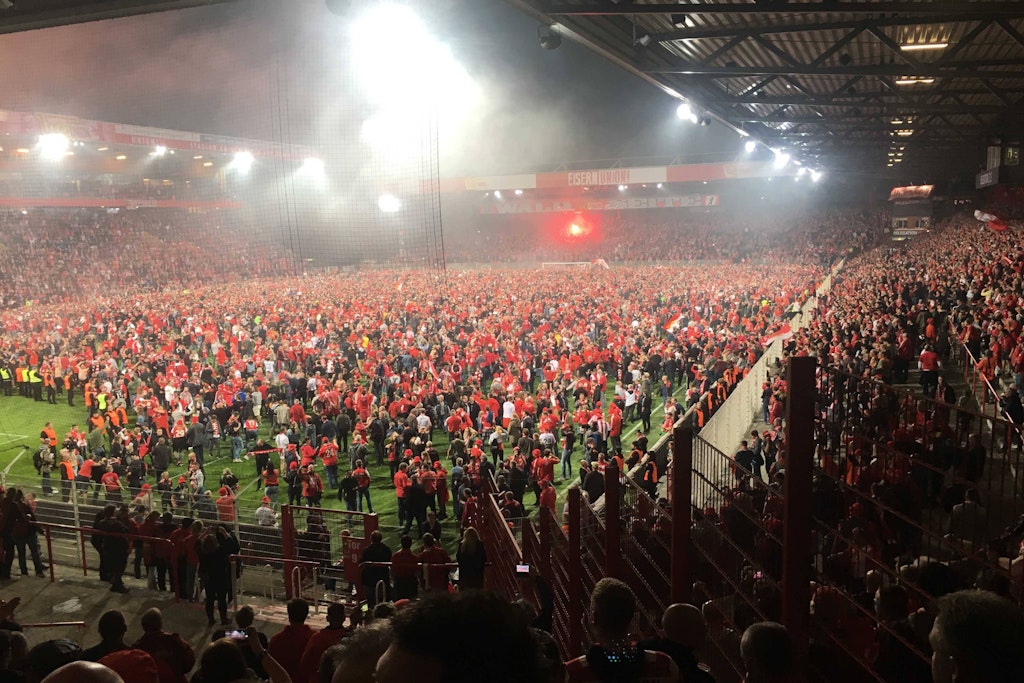 Der Grundstein des eisernen Erfolgs: A, 27.5.2019 stieg der 1. FC Union in die Bundesliga auf, schlug den VfB Stuttgart in der Relegation. 