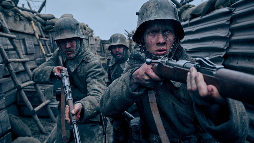 Szenenfoto aus dem Antikriegsfilm „Im Westen nichts Neues“, der für neun Oscars nominiert wurde. 