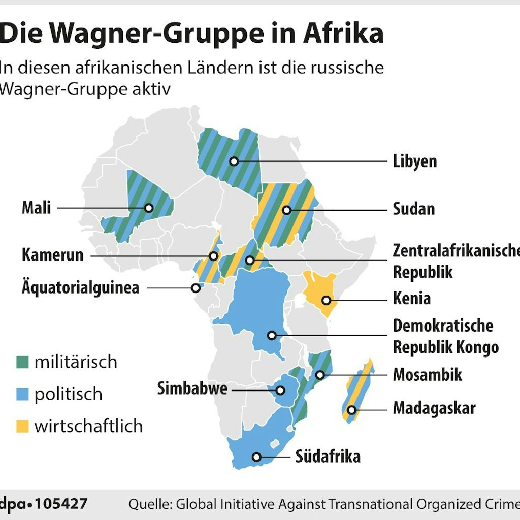 In diesen Ländern Afrikas ist die Wagner-Gruppe aktiv.