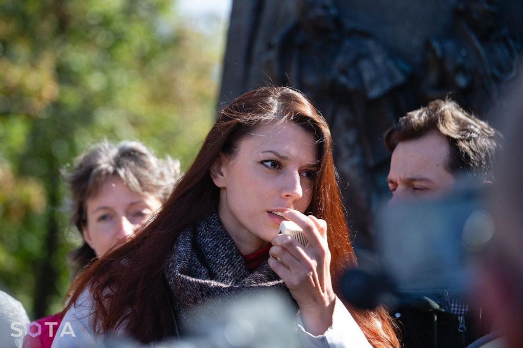 Die russische Oppositionelle Elwira Vicharewa.
