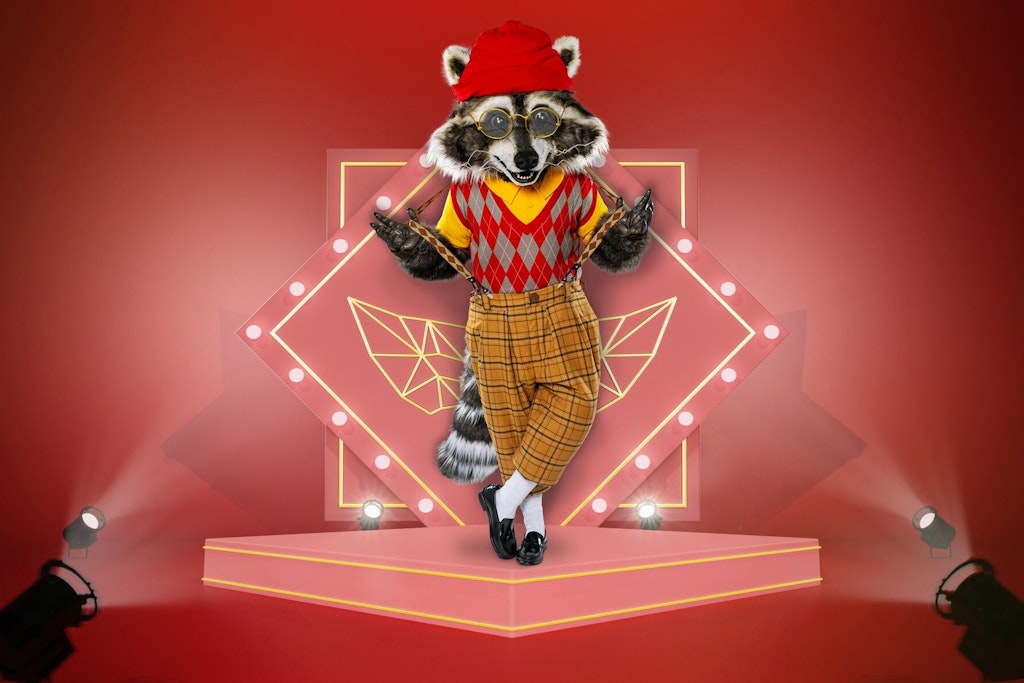 Der Waschbär gehört zu den Figuren, die in der neuen Staffel von The Masked Singer auf der Bühne stehen werden.