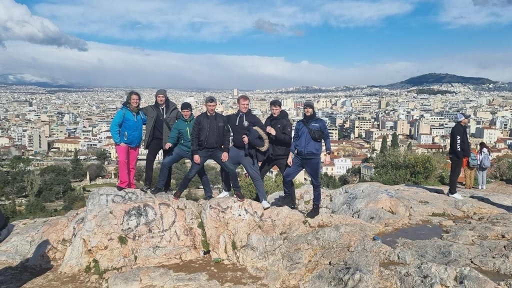 Ein Teil der Karate-Gruppe während der Reise nach Griechenland. 