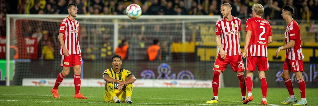 So hätten es die Köpenicker auch gern am Sonnabend: die Borussia am Boden, der 1. FC Union obenauf.