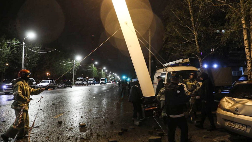 Die Bombe hinterließ in Belgorod eine Schneise der Zerstörung.