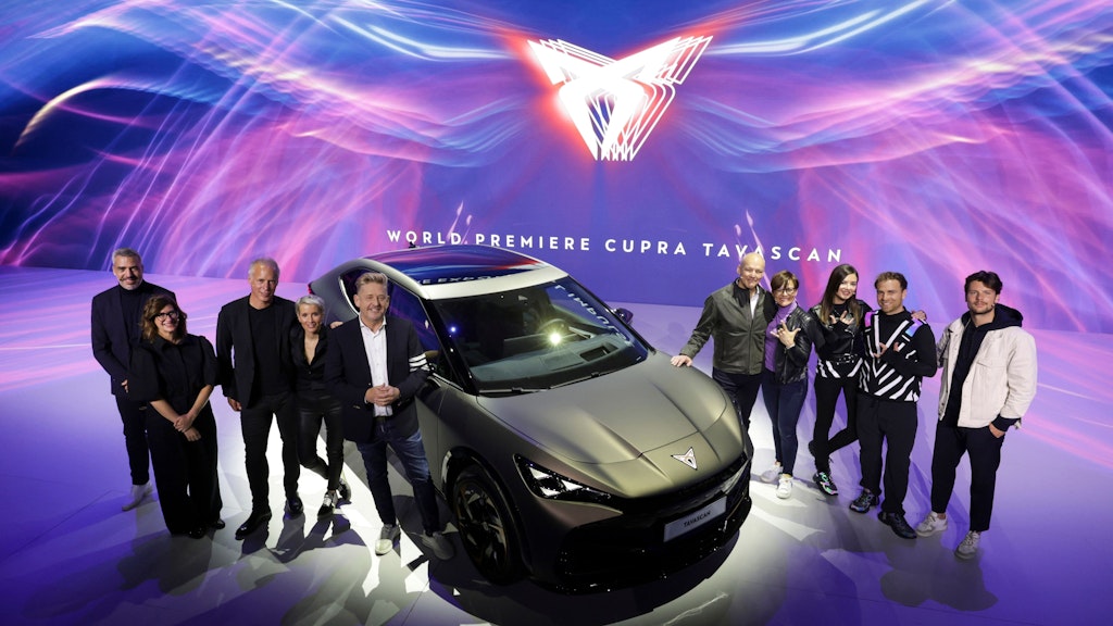 The new Cupra Tavascan was presented at Hangar 5 in Tempelhof.