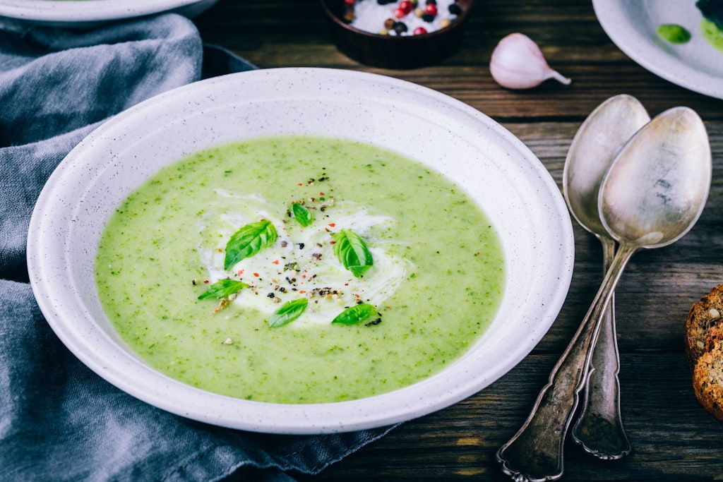 Eine leckere Rosenkohl-Suppe.