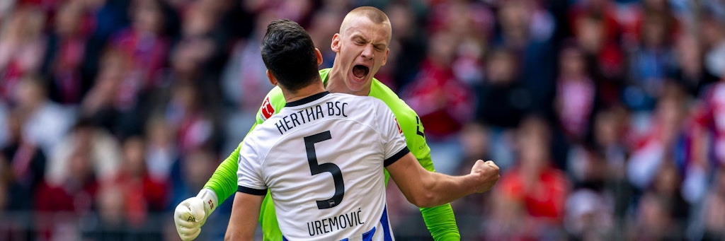 Torhüter Oliver Christensen bewies beim FC Bayern seine Klasse und ist ein Grund, warum Hertha BSC weiter auf den Klassenerhalt hofft.