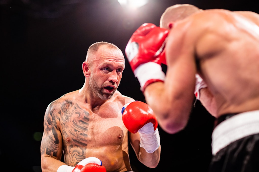 2019 boxte Ronny Gabel gegen den Ungarn Janos Dass Ungarn während der Dessauer Boxnacht.