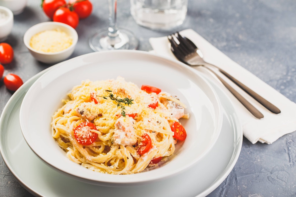 Pasta mit Lachs - das ist immer lecker.