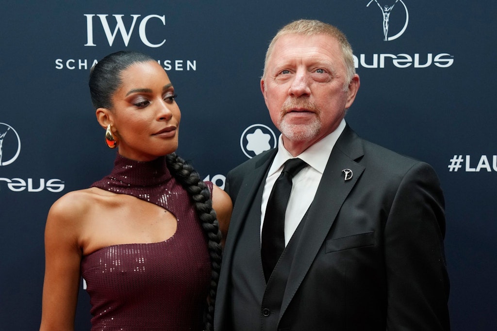 Boris Becker und seine Partnerin Lilian de Carvalho Monteiro am 8. Mai 2023 bei der Verleihung der Laureus Sports Awards. 