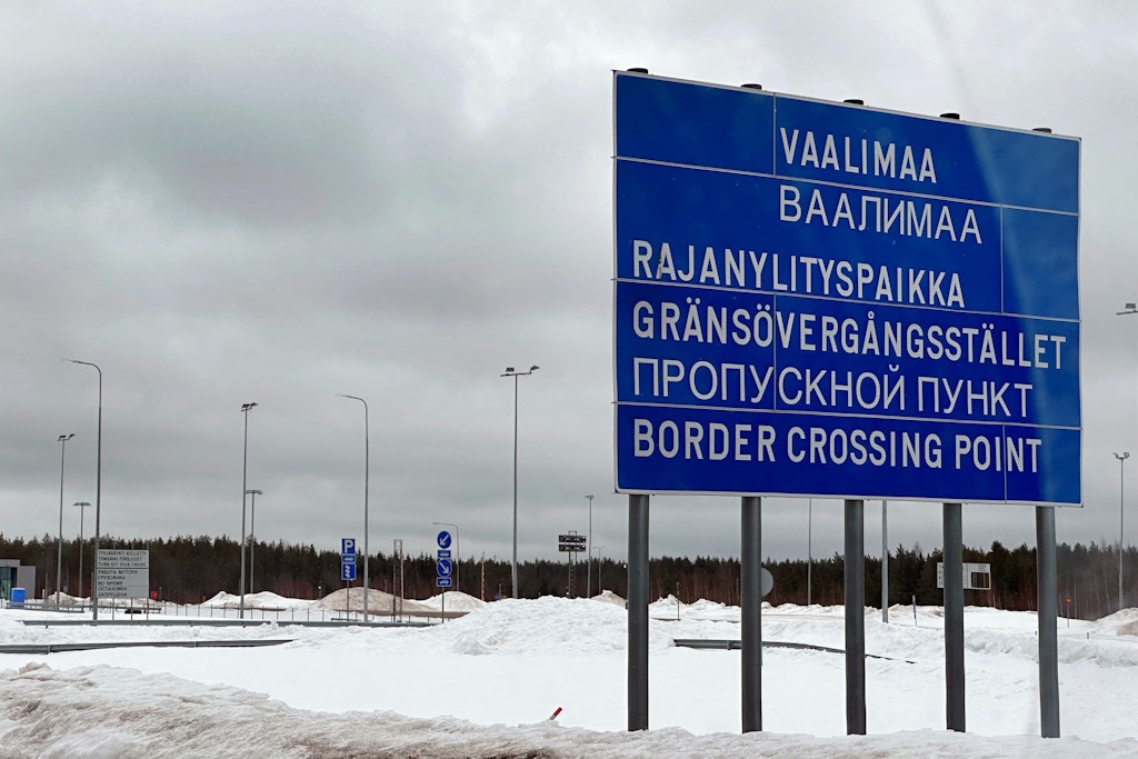 Grenzübergang von Finnland nach Russland.