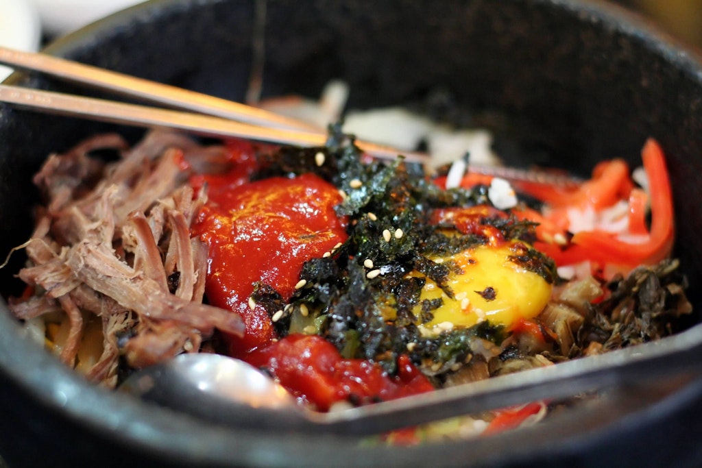 Bibimbab, sozusagen das koreanische Nationalgericht, gibt es auch in vielen Restaurants in Berlin.