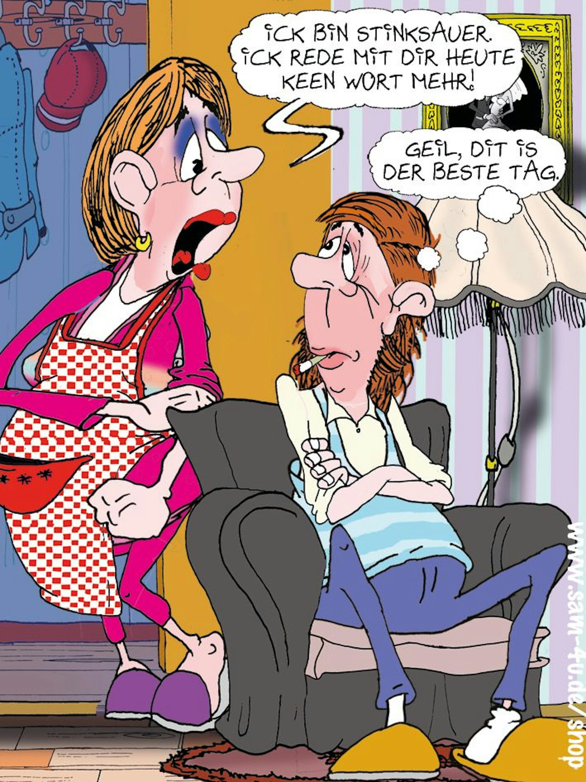 Auch heute hat unser Zeichner Sam Paff aus Berlin für Sie den Cartoon des Tages gezeichnet. Er hat einen festen Platz in der Rubrik Witz des Tages - und in den Herzen vieler Berliner.