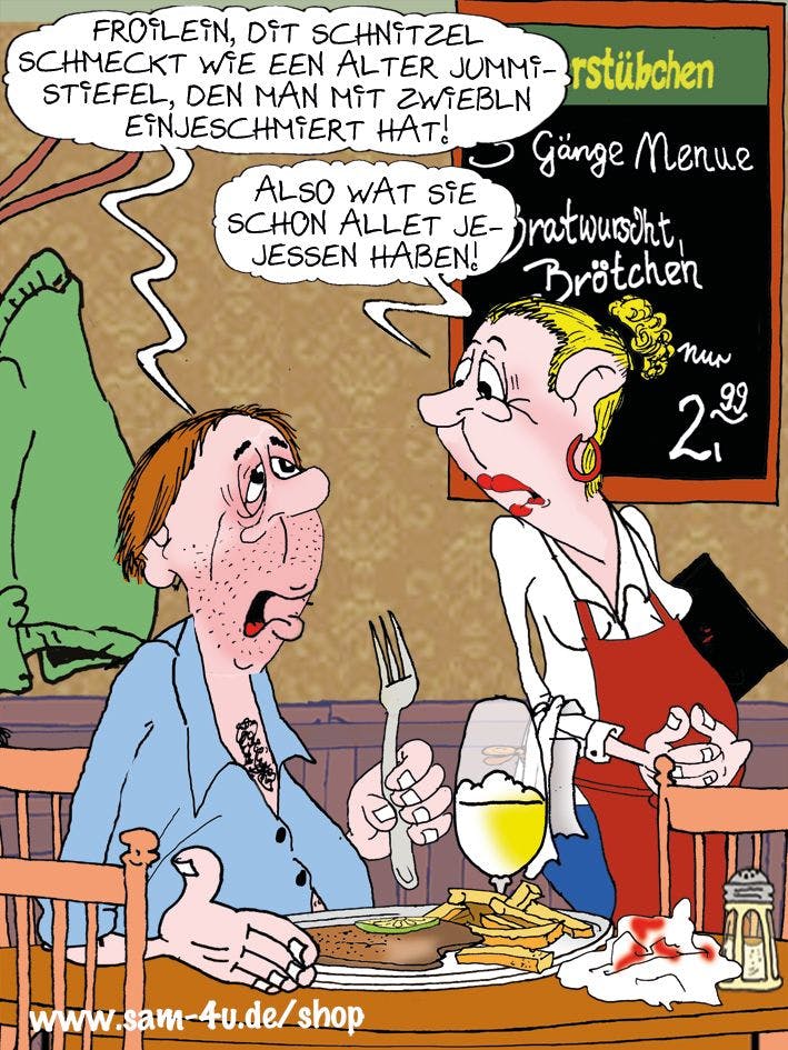 Unser Zeichner Sam Paff aus Berlin hat auch heute den Cartoon des Tages für Sie gemalt. Wir wünschen viel Vergnügen mit unserer Rubrik Witz des Tages!