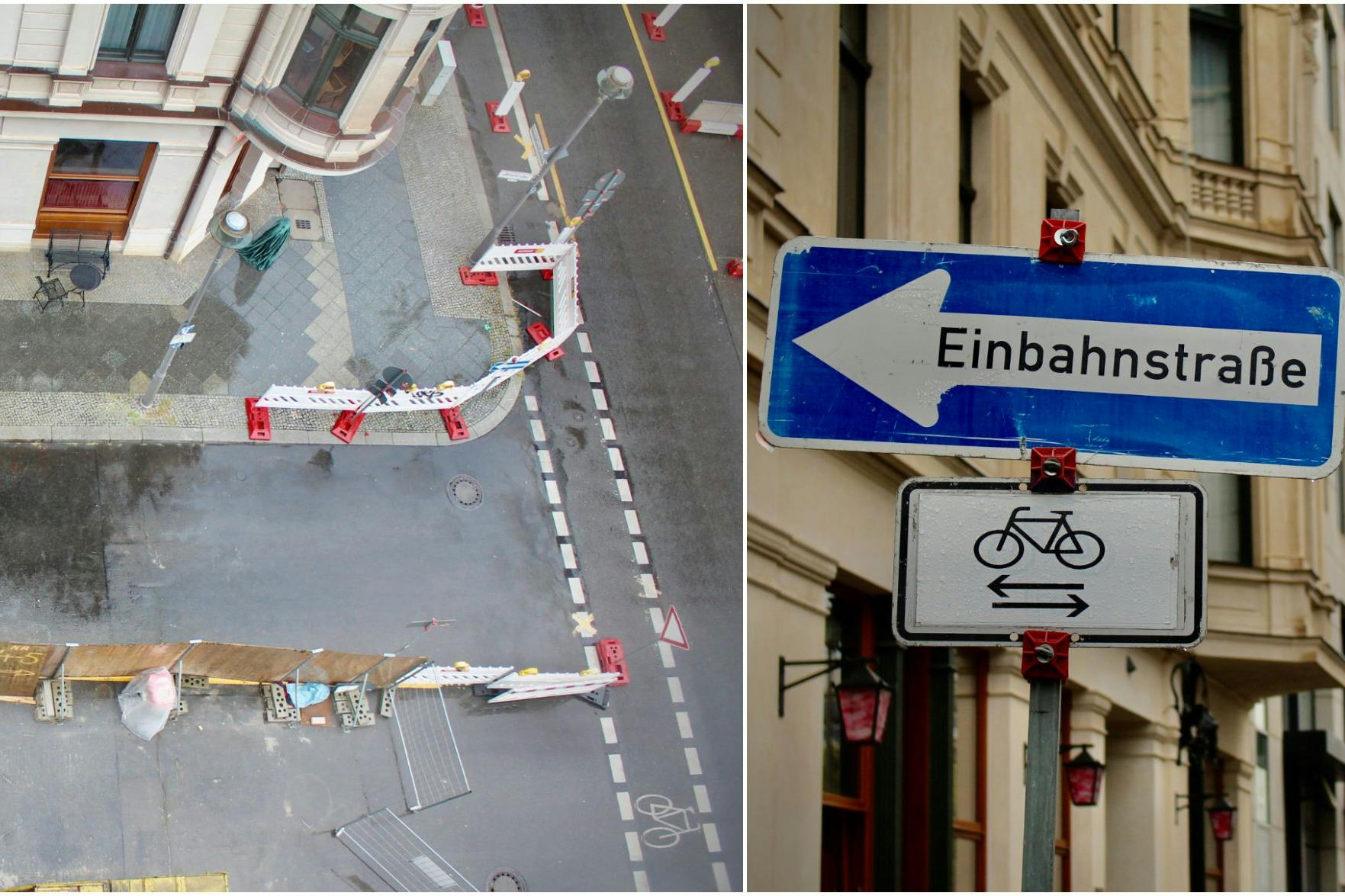 Die Mittelstraße in Berlin: Hier ignorieren viele das Einbahnstraßenschild und fahren entgegen der Fahrtrichtung.