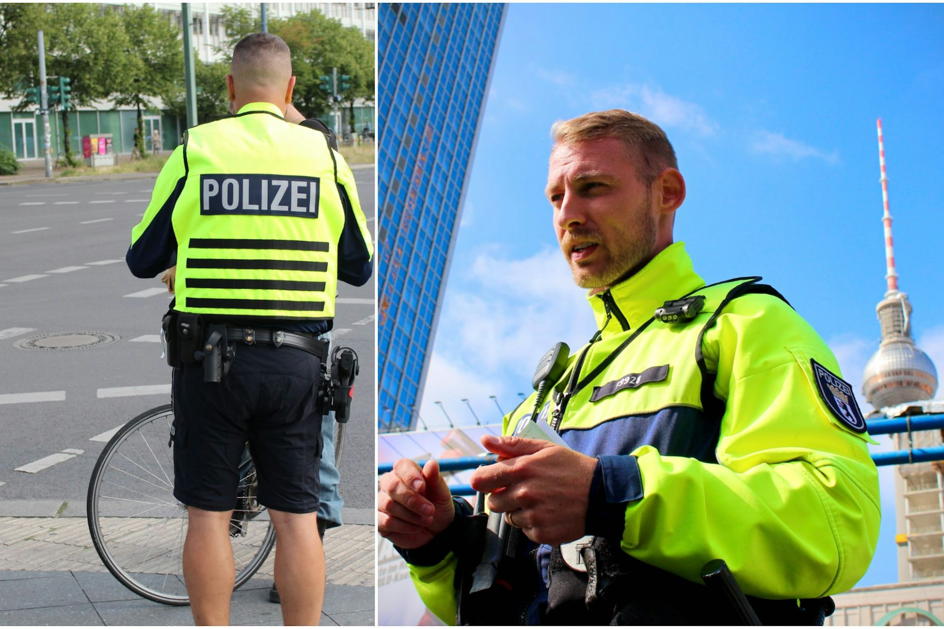 Typische Verstöße: Handy, Gehweg, Rotlicht. Die Berliner Polizei greift durch. In weniger als zwei Stunden wurden um die 30 Delikte sanktioniert. Es geht um die Verkehrssicherheit im Berliner Berufsverkehr, besonders an einer viel befahrenen Kreuzungen wie in Mitte.