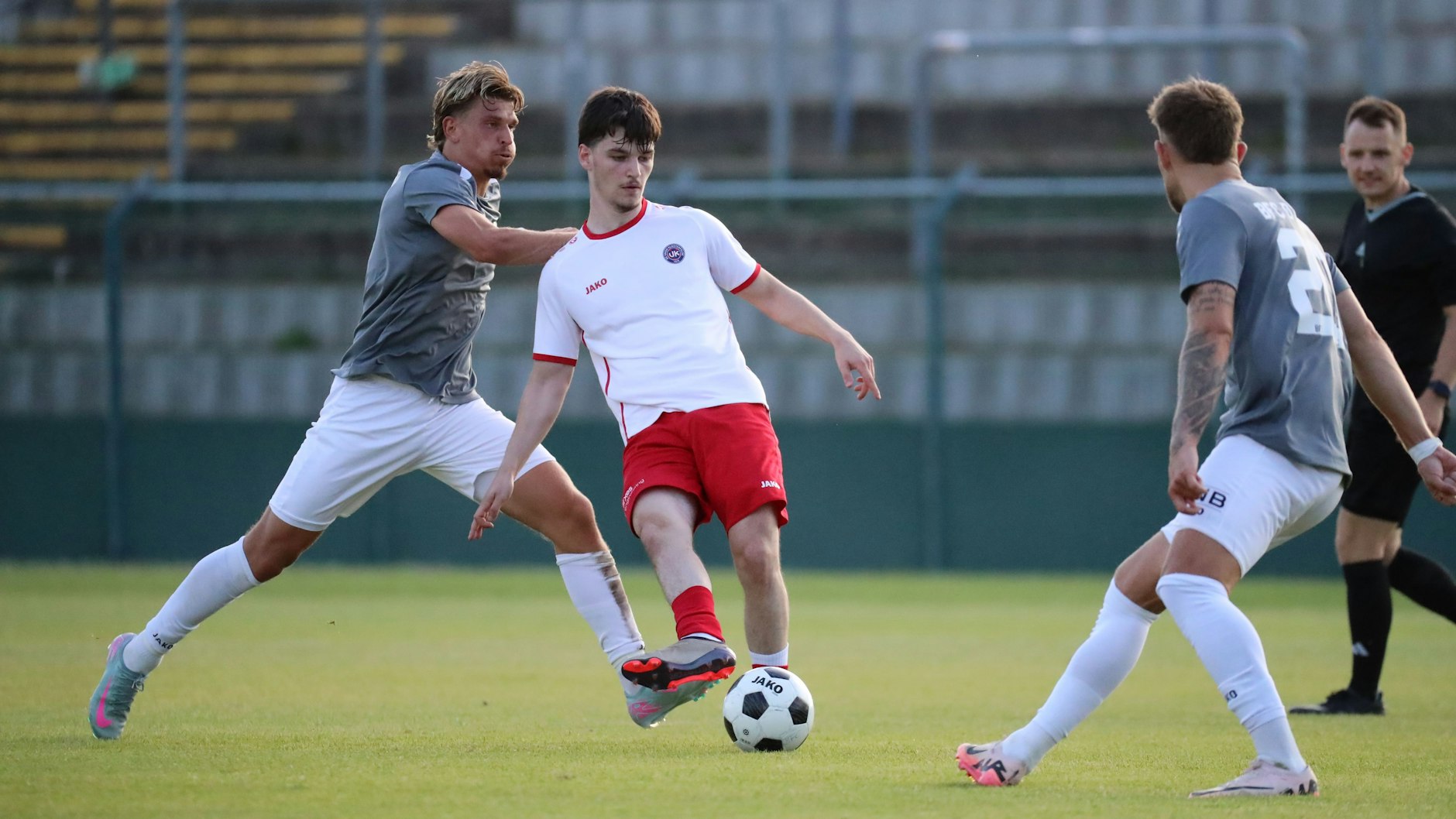 Die BFC-Zugänge Leander Fritzsche (l.) und Leandro Putaro konnten gegen Union Klosterfelde auch keine Torgefahr erzeugen.