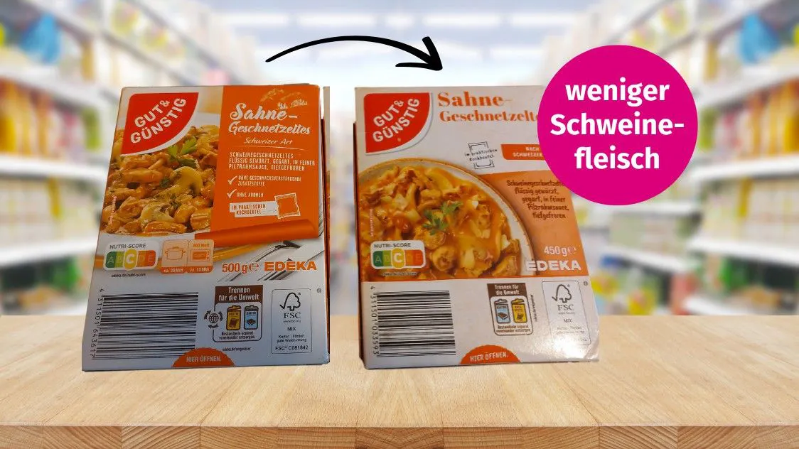 Der Anteil an Schweinegeschnetzeltem sank um acht Prozent.