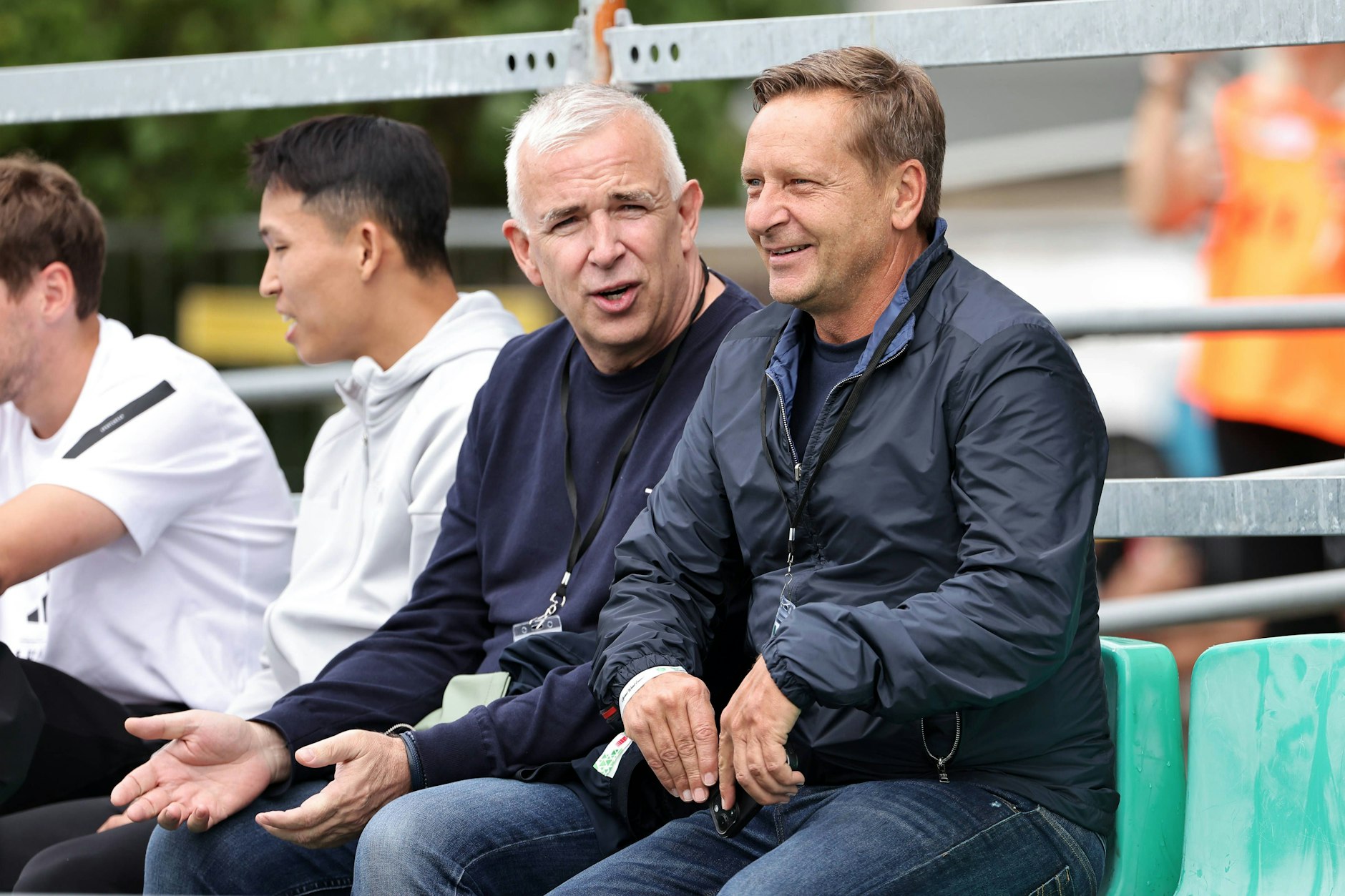 Präsident Dirk Zingler (60) und Manager Horst Heldt (55) ist vor der siebten Bundesliga-Saison des 1. FC Union nicht bange. 