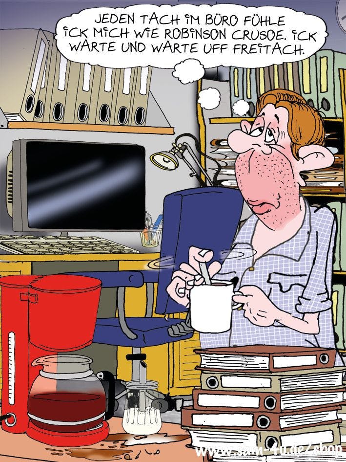 Der Cartoon des Tages kommt auch heute von Zeichner Sam Paff aus Berlin - er hat jeden Tag einen gezeichneten Witz des Tages für Sie.