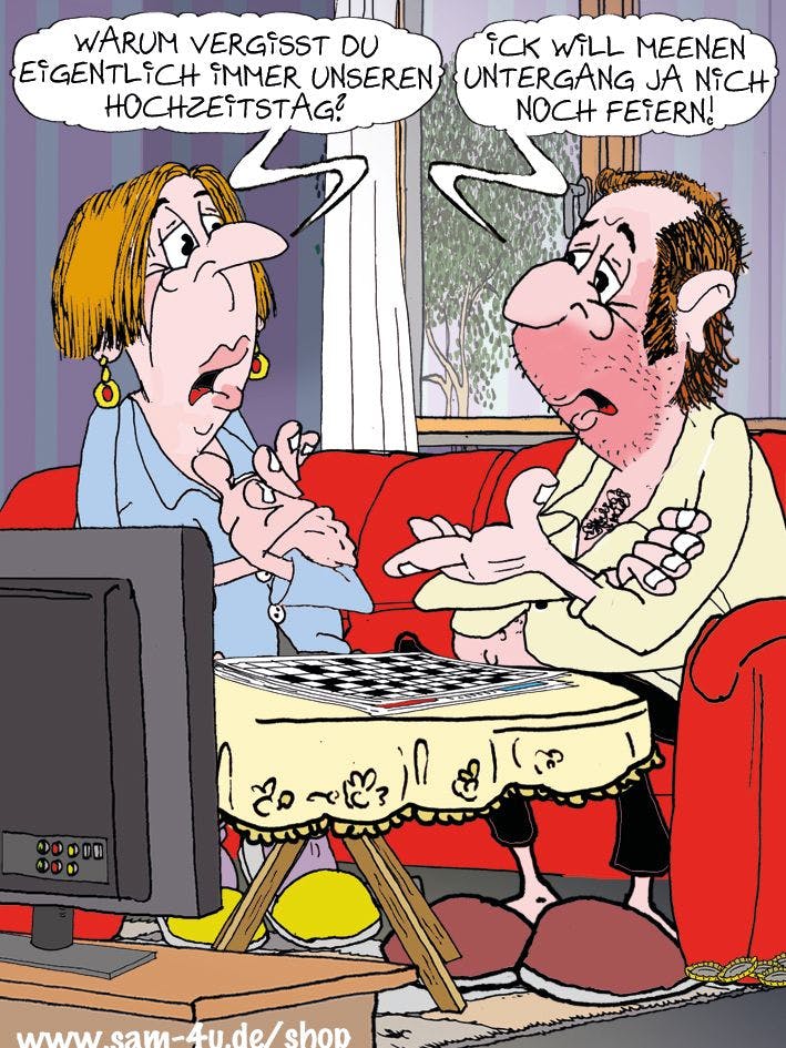 Auch für Zeichner Sam Paff aus Berlin ist heute Bergfest - wie immer liefert er den Cartoon für unsere Rubrik Witz des Tages.