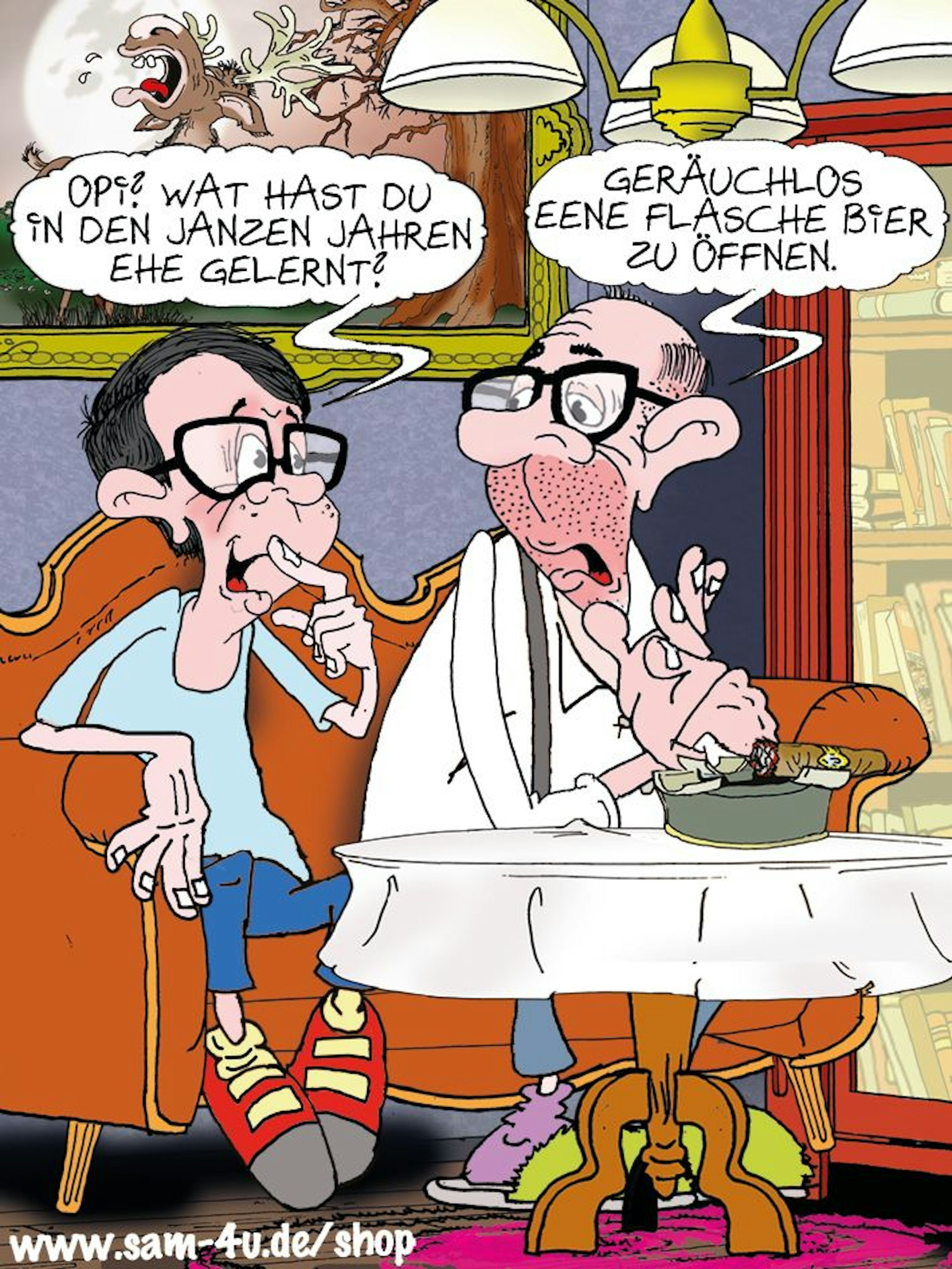 Lust auf etwas Humor? Hier ist der Cartoon des Tages von unserem Zeichner Sam Paff aus Berlin, der mittlerweile fest in unsere Rubrik Witz des Tages gehört!