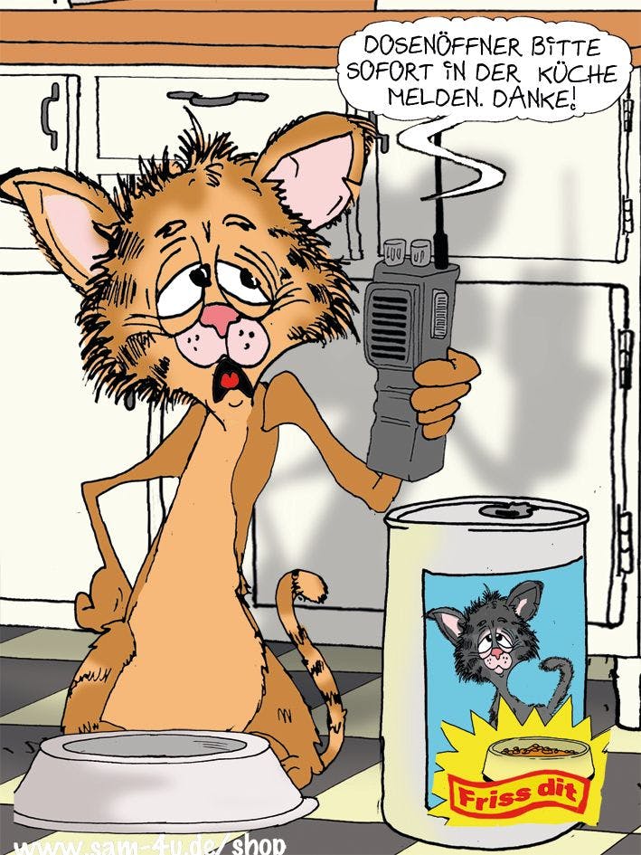 Heute wird's tierisch beim Cartoon des Tages von unserem Zeichner Sam Paff aus Berlin. Er steuert zur Rubrik Witz des Tages seinen typischen Berliner Humor bei.