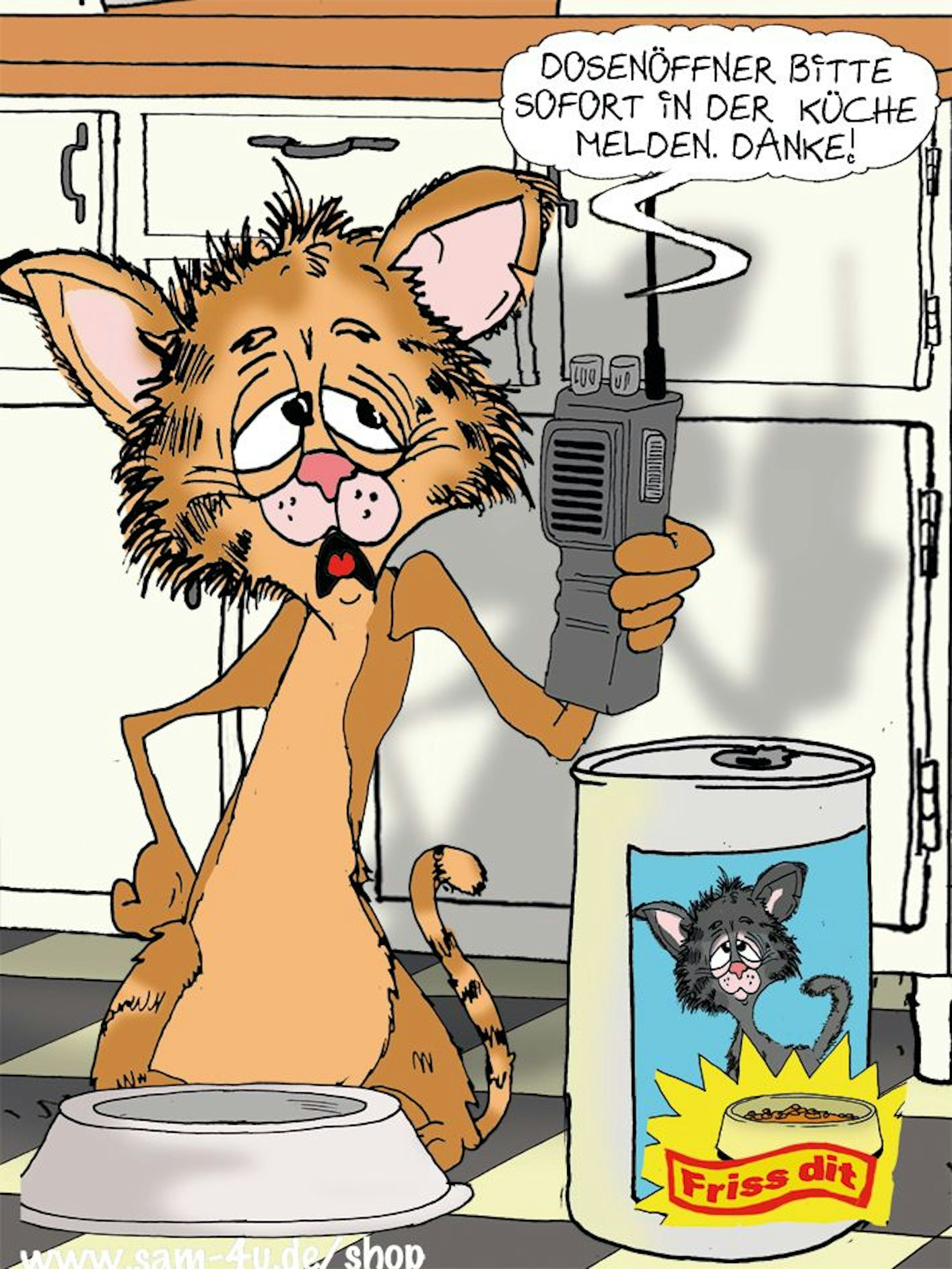 Heute wird's tierisch beim Cartoon des Tages von unserem Zeichner Sam Paff aus Berlin. Er steuert zur Rubrik Witz des Tages seinen typischen Berliner Humor bei.