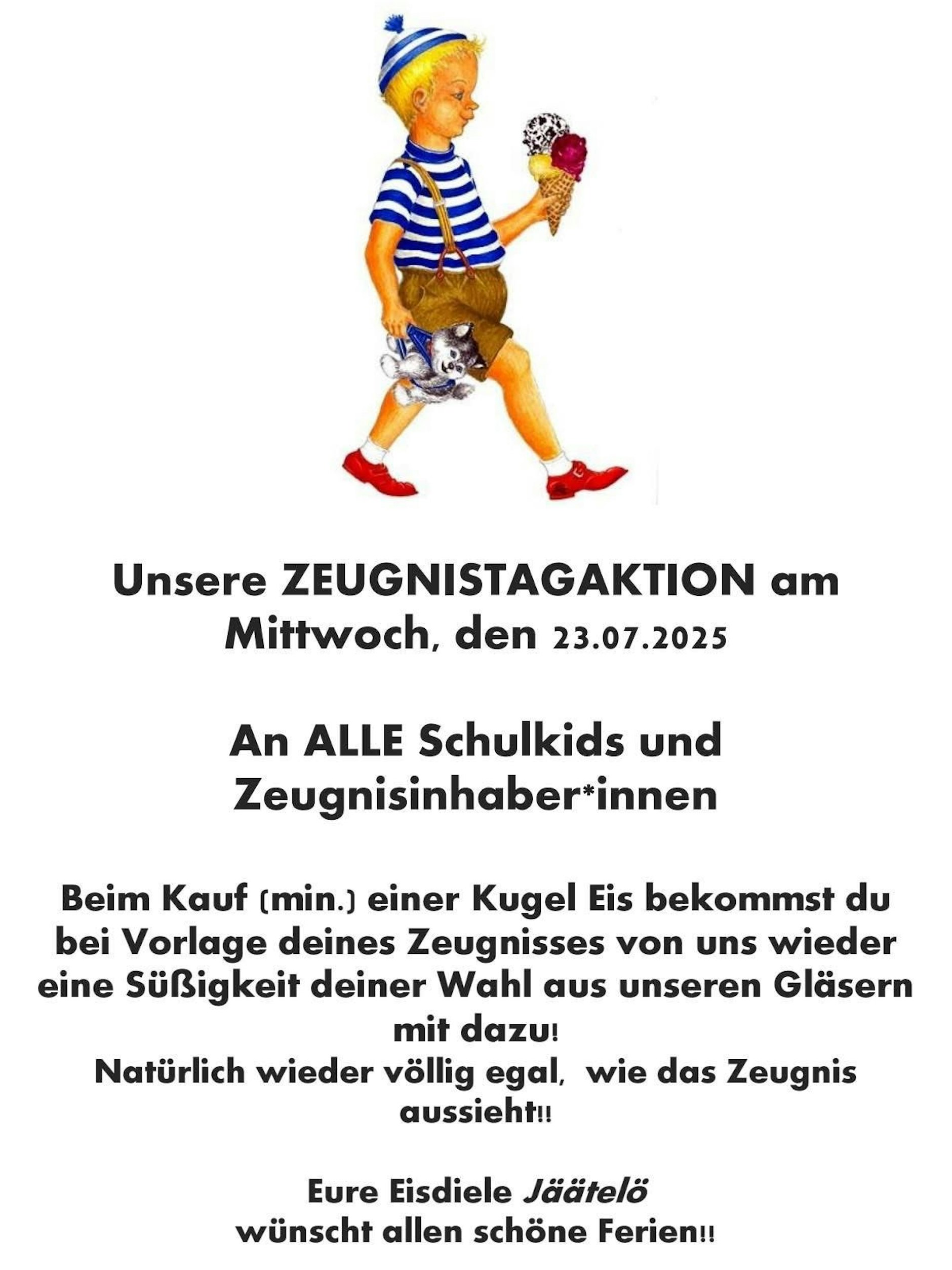 Die finische Eisdiele „Jäätelö“ in Karlshorst lockt mit Süßigkeiten für Schülerinnen und Schüler.