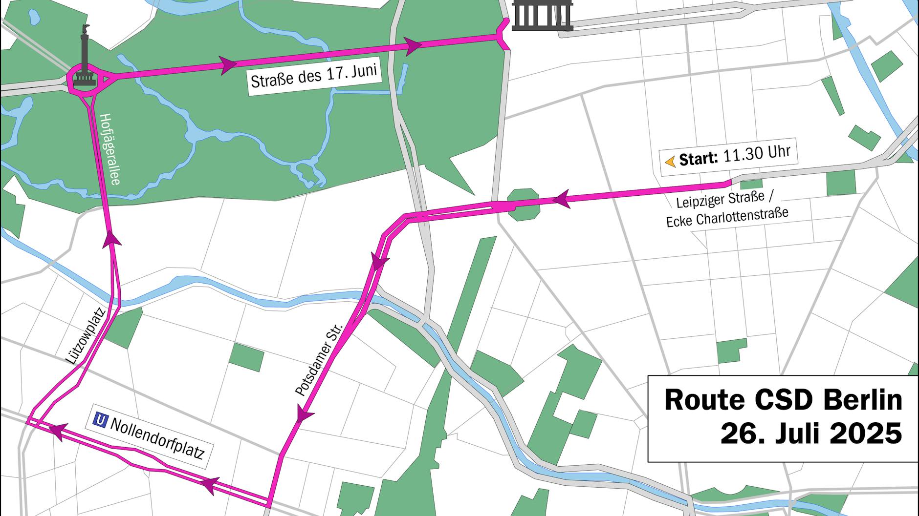 Das ist die Route des CSD 2025 in Berlin.