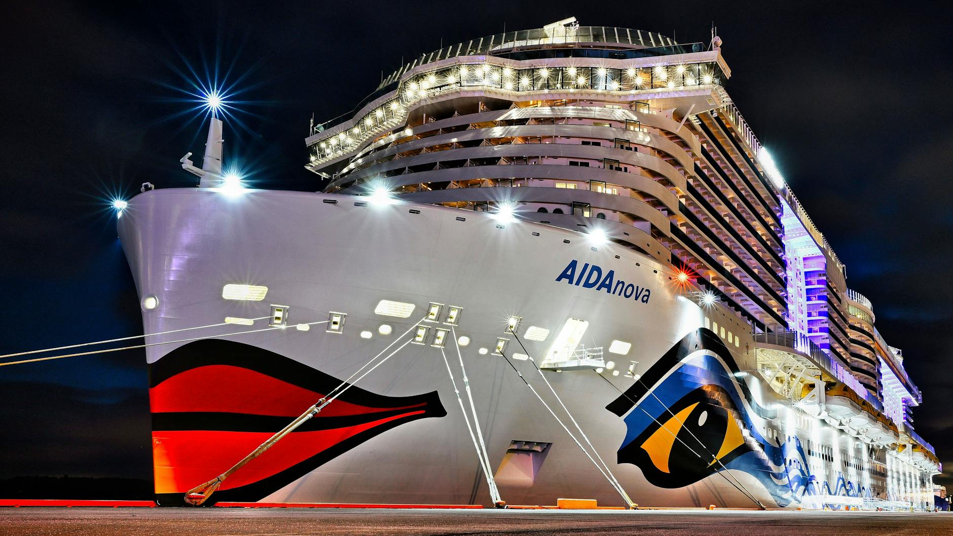 Das Kreuzfahrtschiff Aida Nova. Bei einer Skandinavien-Tour kam mitten in der Nacht die Durchsage „Mann über Bord!“ .