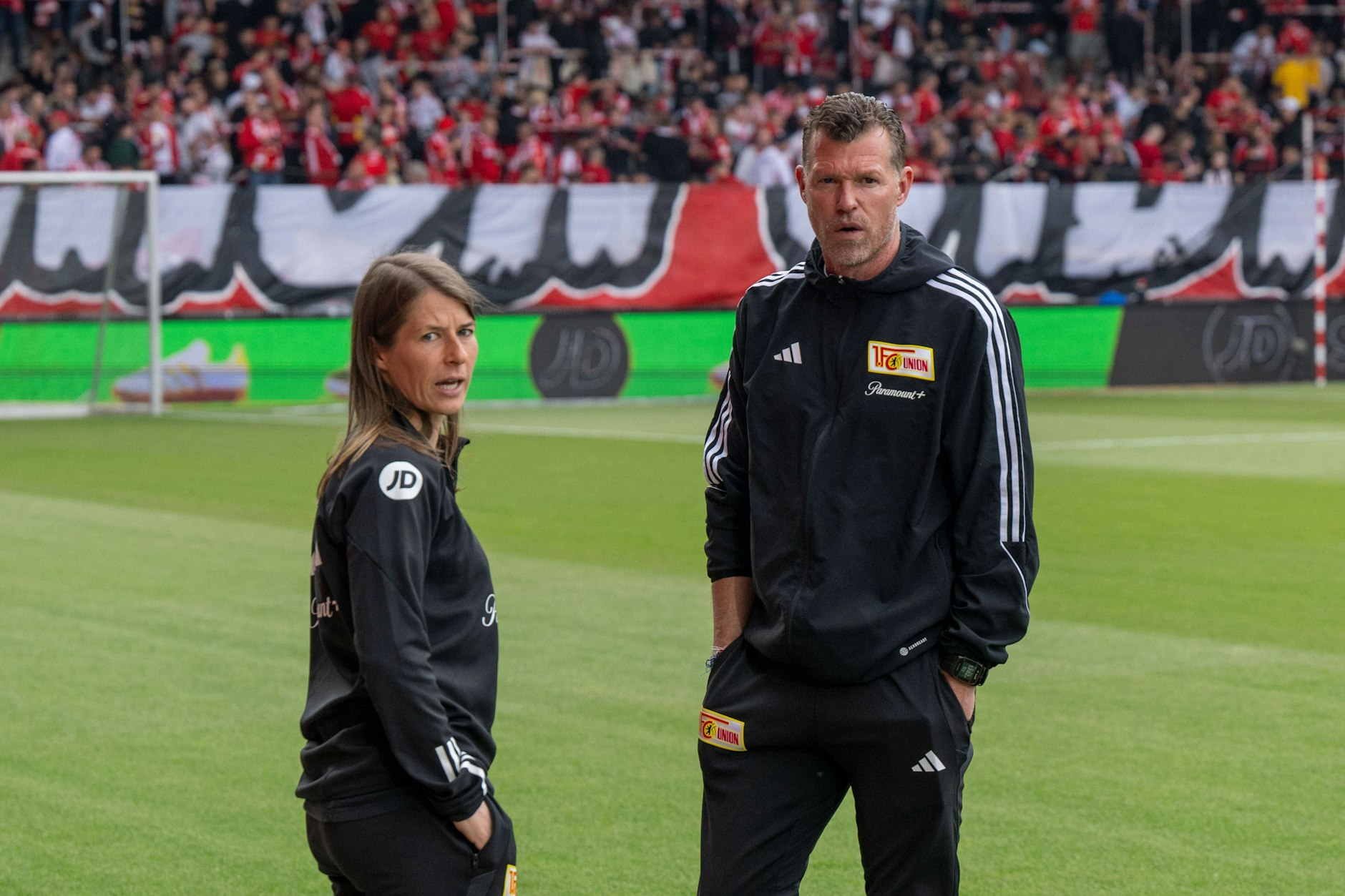 Marc Grote und Marie-Louise Eta retteten den 1. FC Union 2023 vor dem Abstieg. Während Eta als Trainerin der U19 weiter in Köpenick arbeitet, sucht Grote eine neue Herausforderung. Bisher vergeblich.