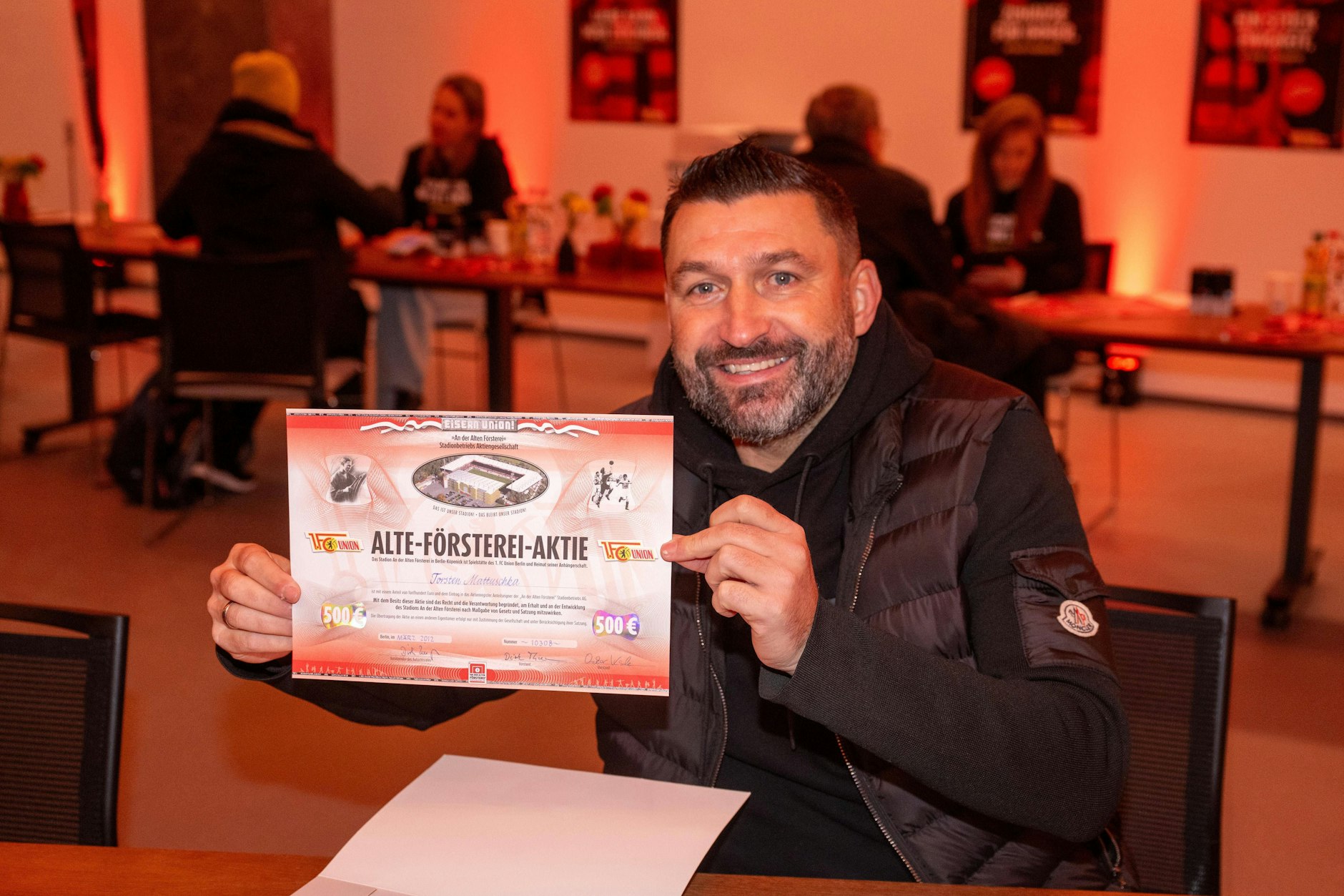Torsten Mattuschka ist stolzer Besitzer eiserner Stadionaktien und Mitglied sowie Markenbotschafter des 1. FC Union.
