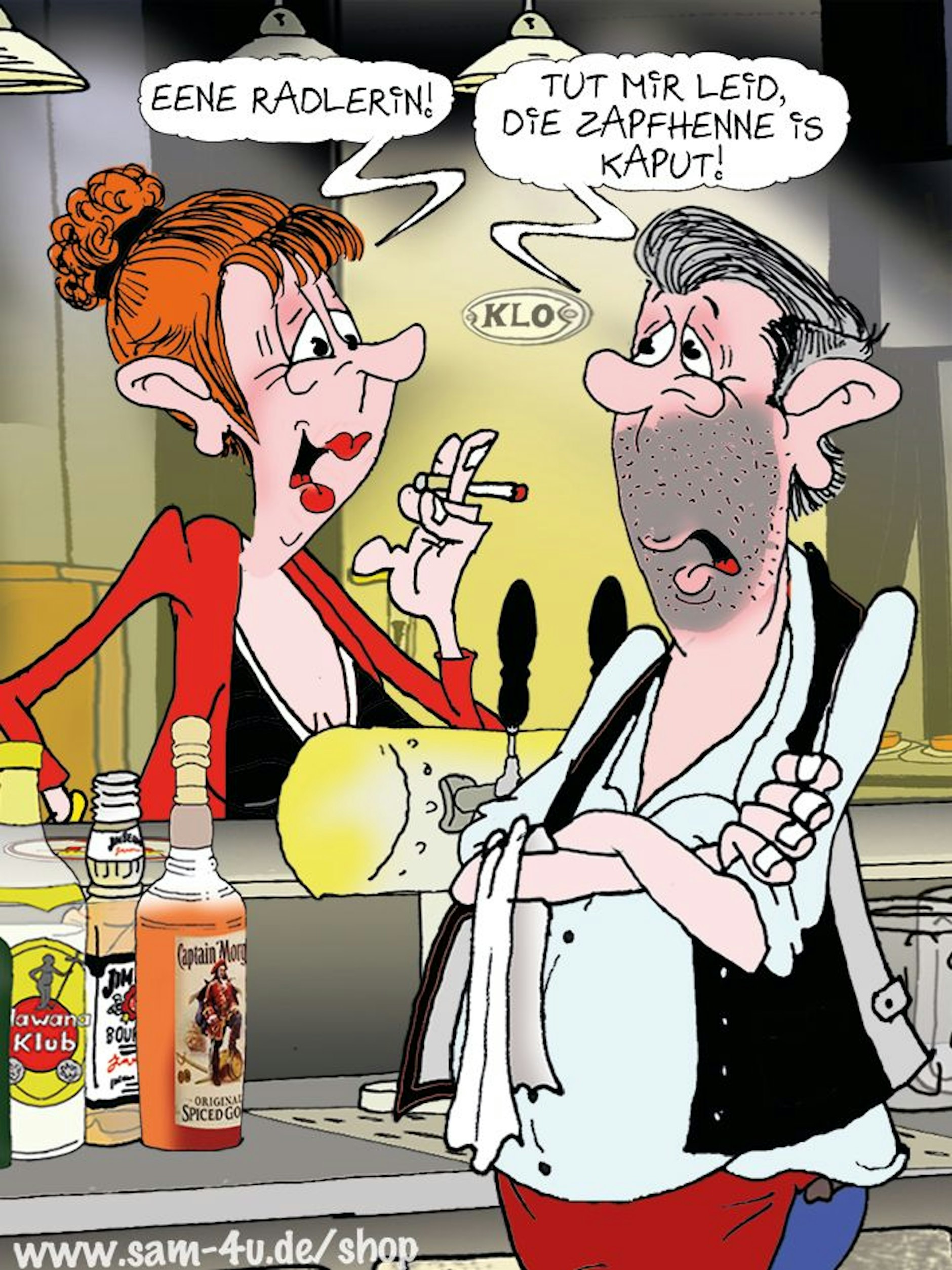 Auch heute gibt's den täglichen Cartoon von unserem Zeichner Sam Paff aus Berlin. Genießen Sie ihn und die anderen Witze in unserer Rubrik Witz des Tages!