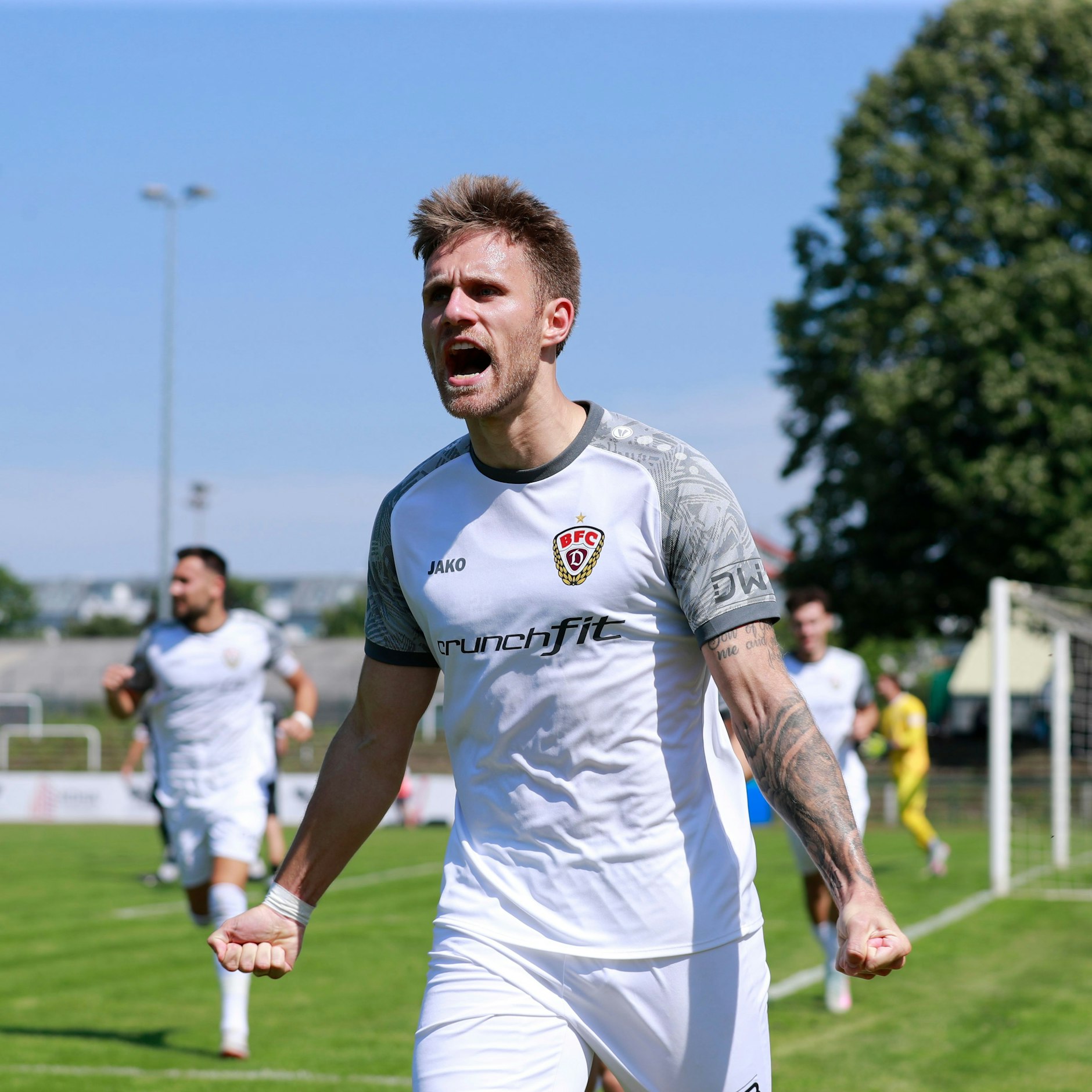 BFC-Stürmer Leandro Puatro jubelt über seinen ersten Saisontreffer.