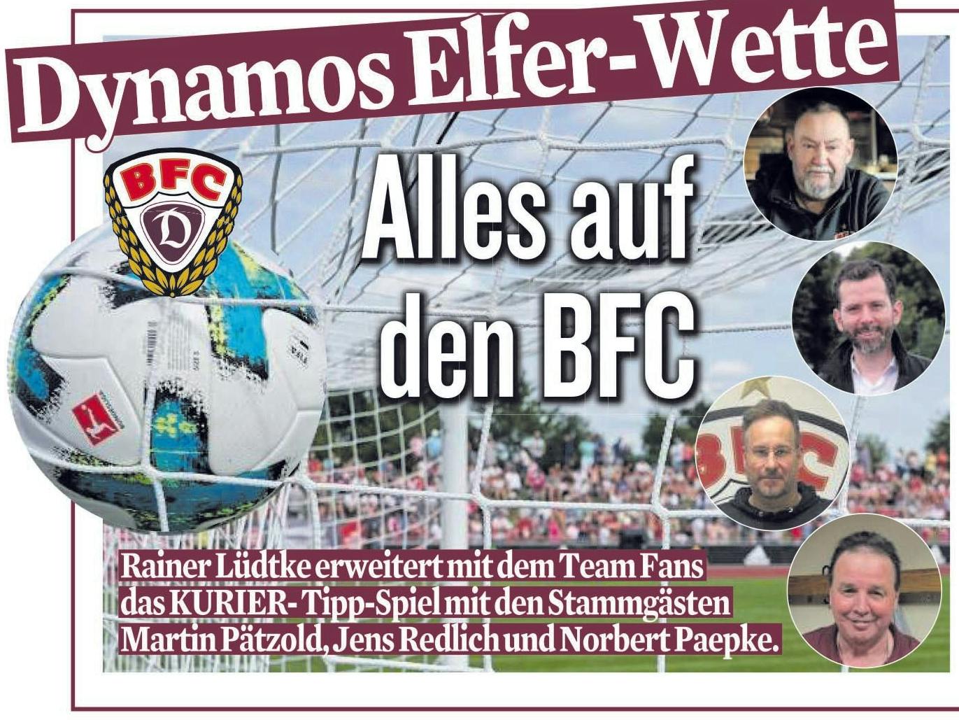 Die Dynamo-Elfer-Wette ist das Tippspiel des Berliner KURIER rund um den BFC.